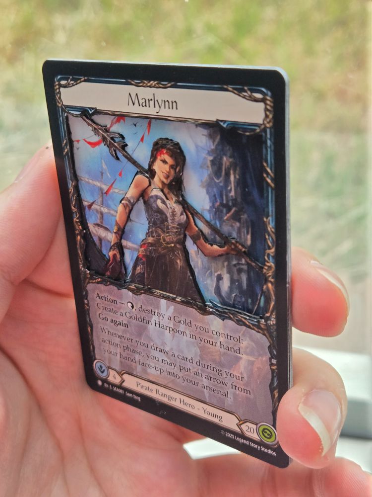 Shadowbox (layered cutout art) of Marlynn from Flesh and Blood - Downward Angle