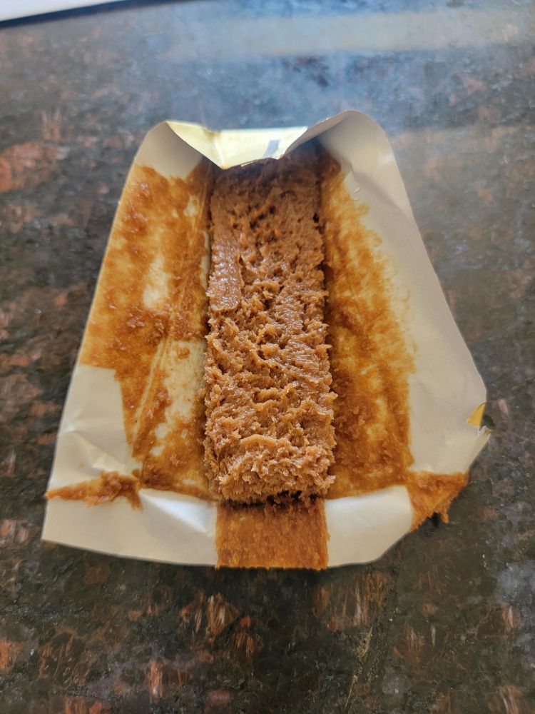 Butter blend is open to reveal...brown..