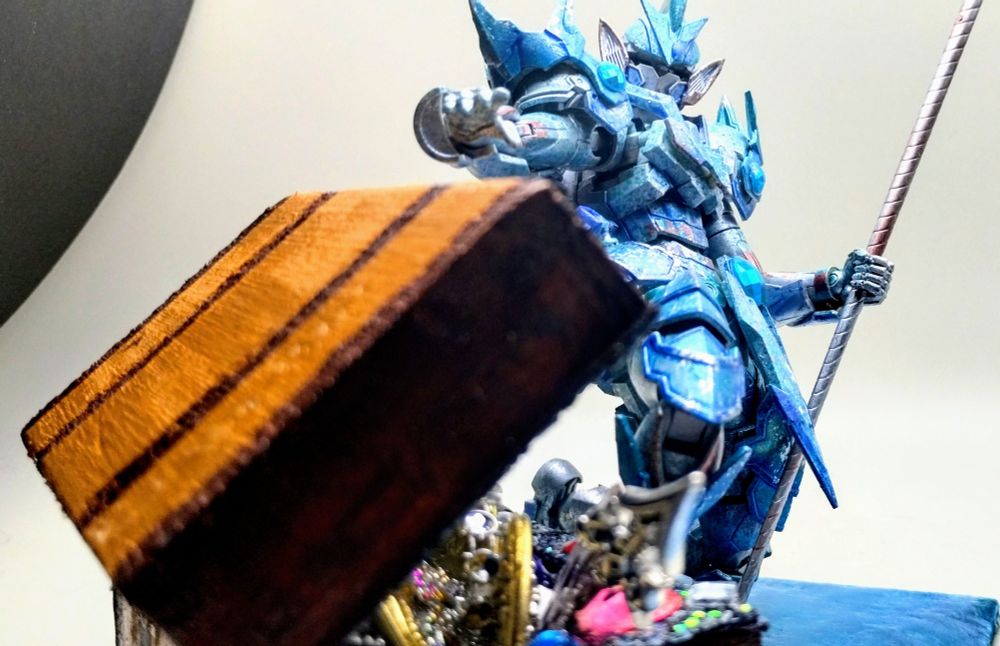 Angled shot of previous picture with treasure chest in foreground