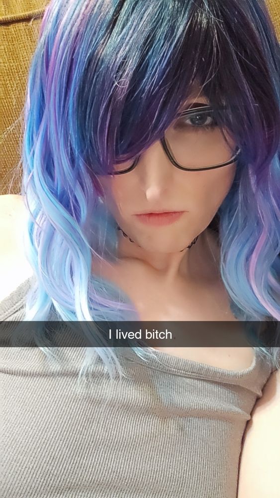 Snapchat "I lived bitch" meme of bedraggled Sylvie post parent visit