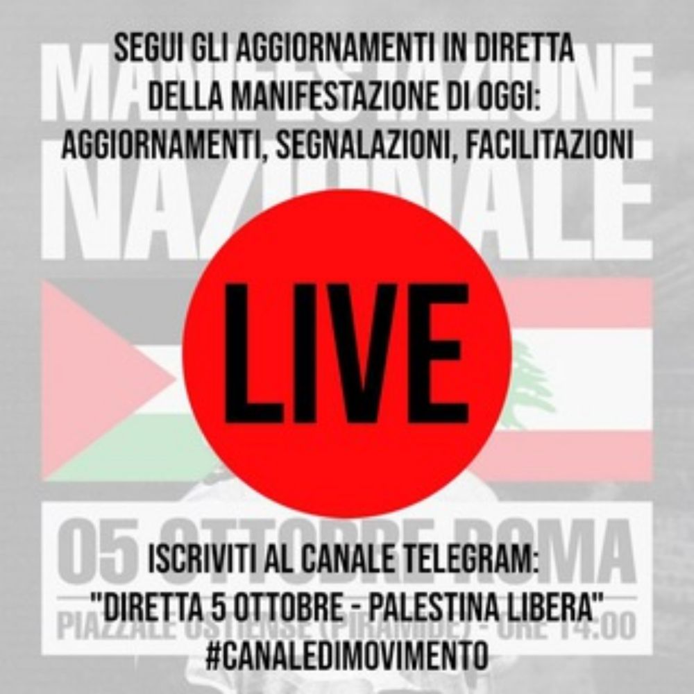 DIRETTA 5 OTTOBRE - PALESTINA LIBERA