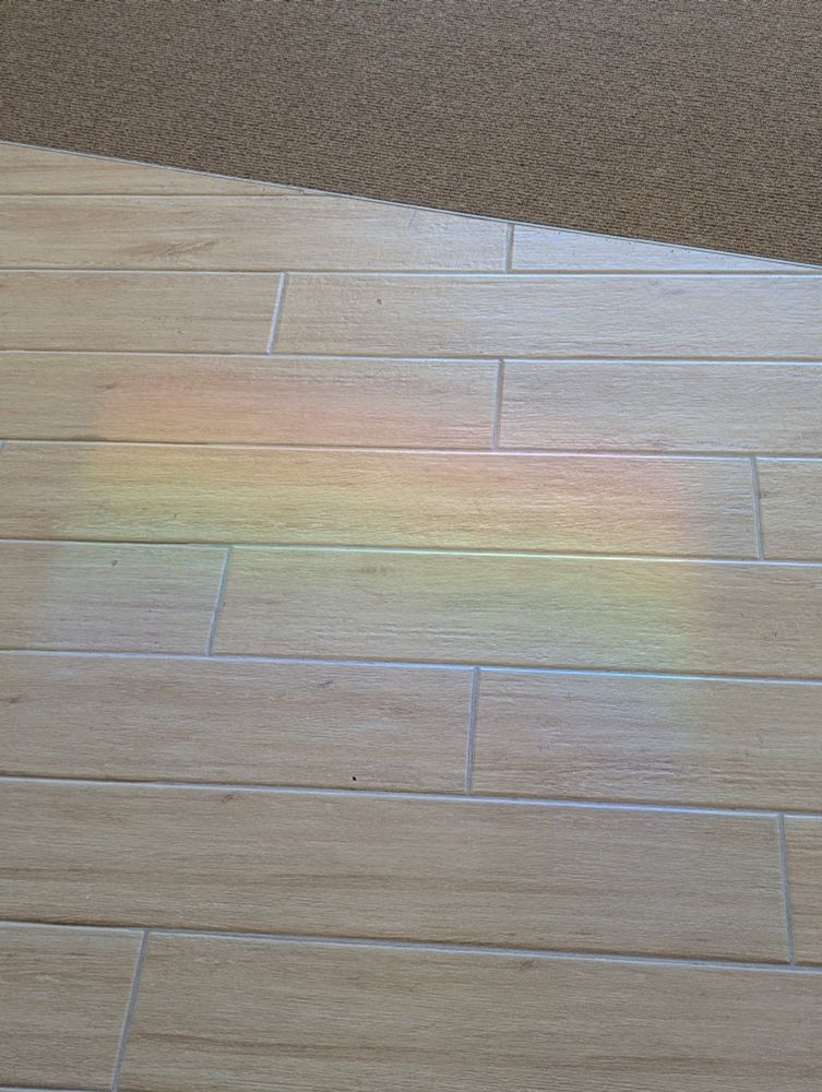 Rainbow on the floor.