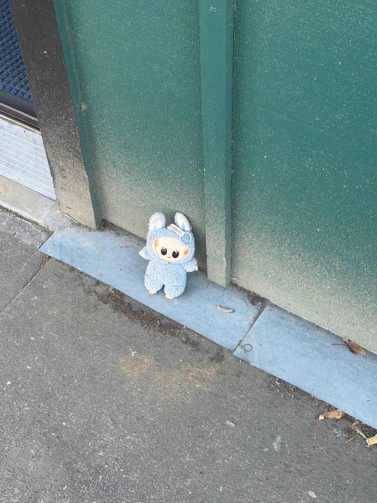 labubu on the sidewalk