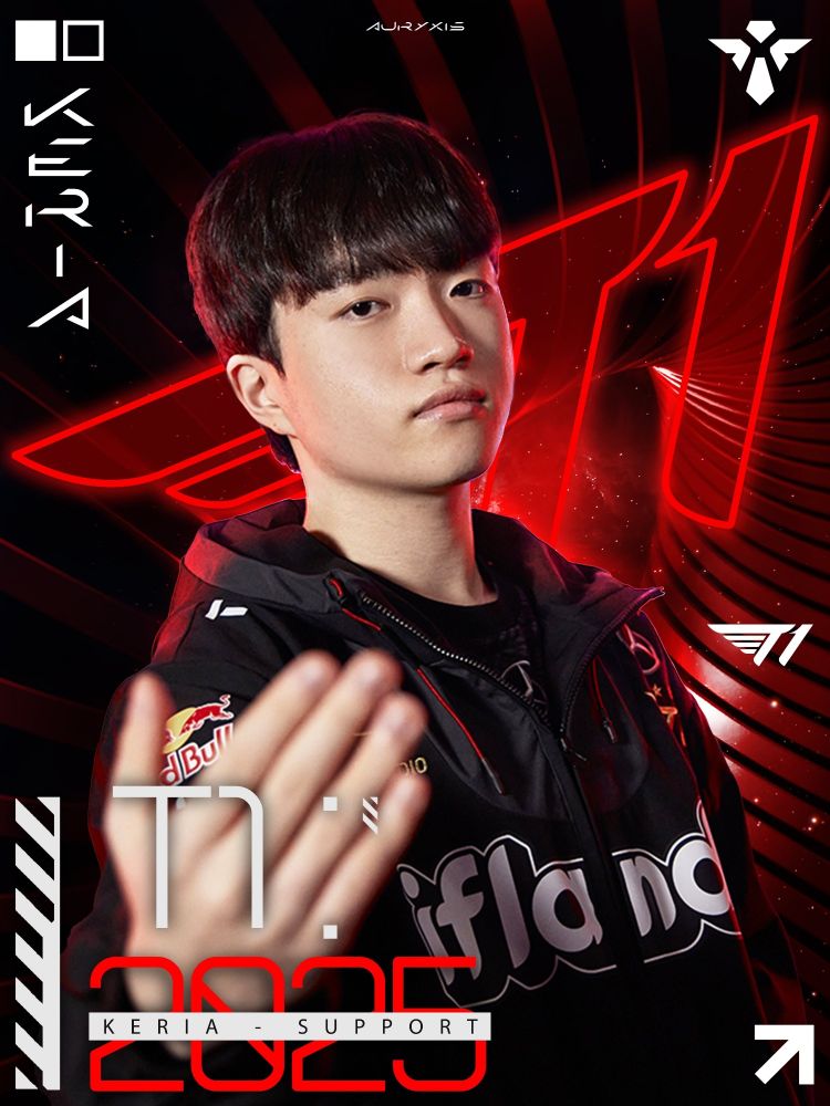 Poster de Keria le support de l'équipe League of Legends T1