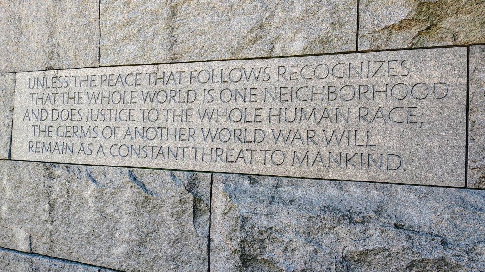 Unless the peace that follows recognizes that the whole world is one neighborhood and does justice to the whole human race, the germs of another world war will remain as a constant threat to mankind. 