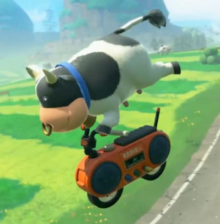it's the mario kart cow