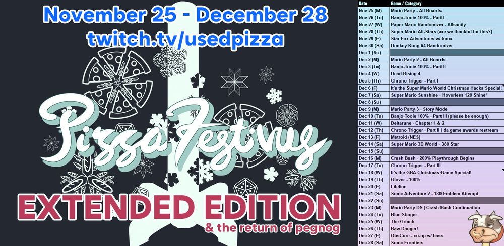 it's the pizza festivus 2024 schedule from november 25th to december 28th
