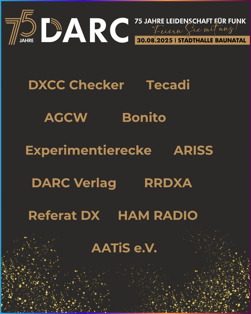 Besondere Bereiche & Services ->
DXCC Checker, Experimentierecke, Hamnet, Referat DX

Messen -> FUNK.TAG, HAM RADIO