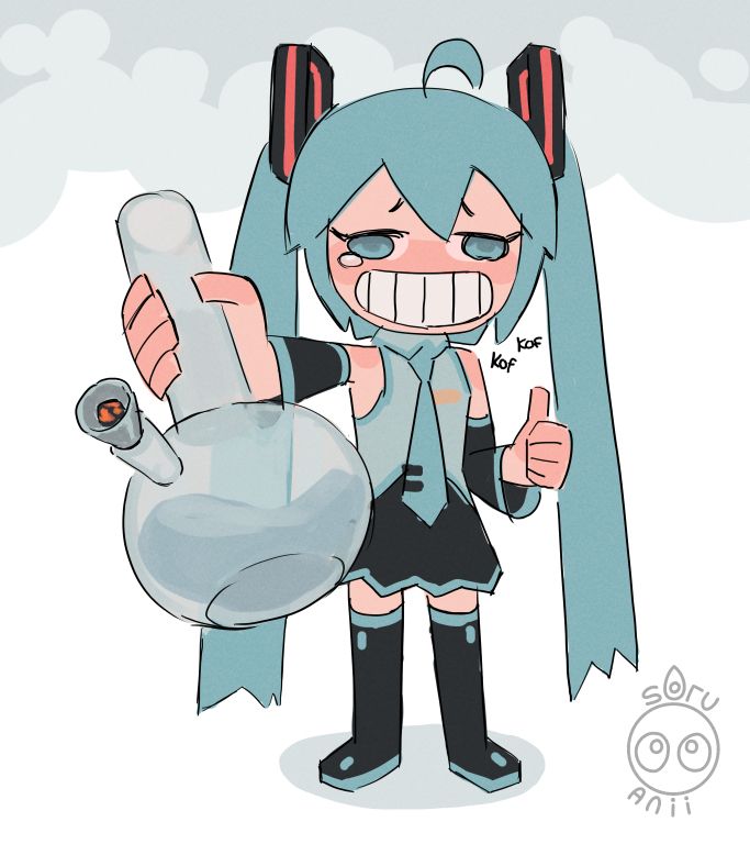 Miku passes you the bong