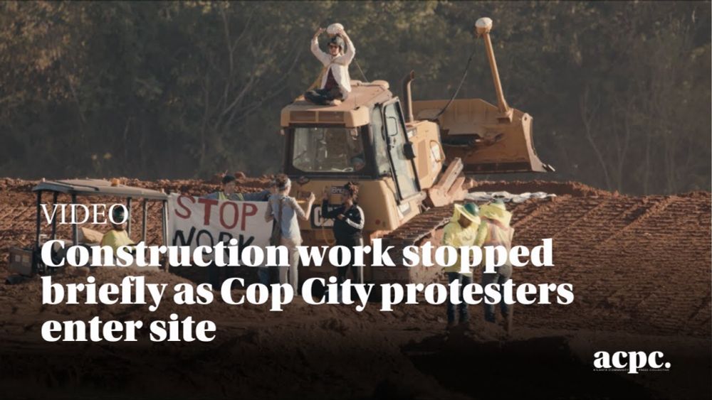 Construction work stopped briefly as Cop City protesters enter site