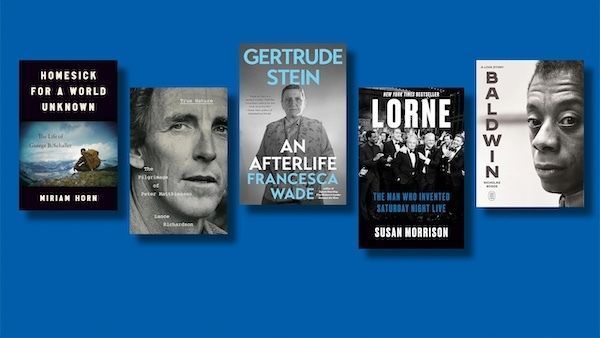 A collage of book covers published by the 2020-2021 Leon Levy Center for Biography fellows.
