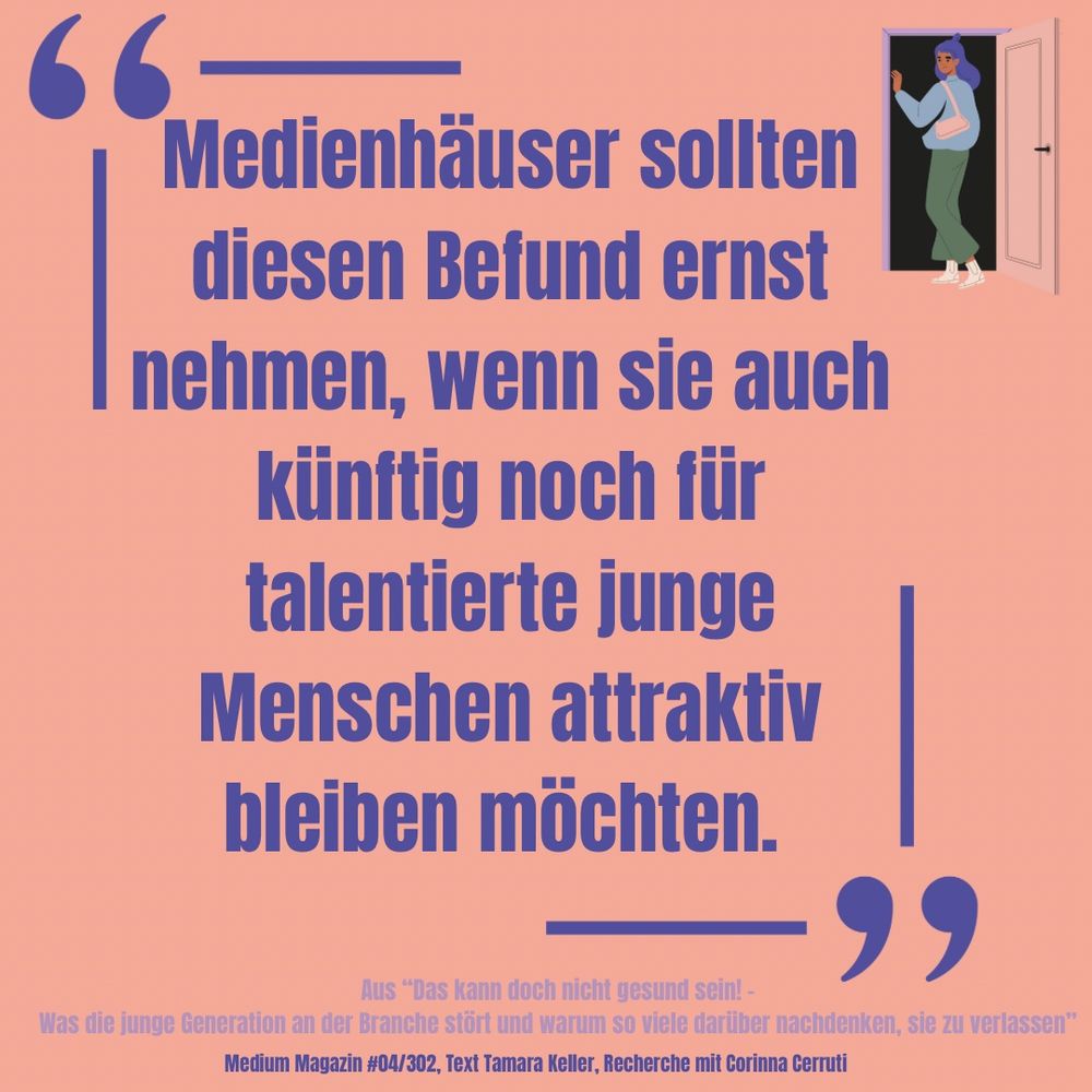Zitatkachel: „Medienhäuser sollten diesen Befunde ernst nehmen, wenn sie auch künftig noch für talentierte junge Menschen attraktiv bleiben möchten.“