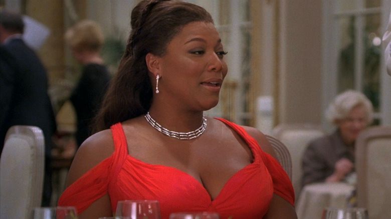 Queen Latifa wearing that fabulous red dress in the best holiday film, Last Holiday 