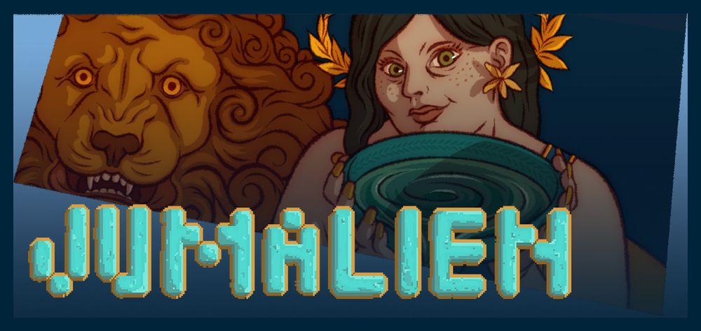 Sticker of Circe and her lion in Jumalien