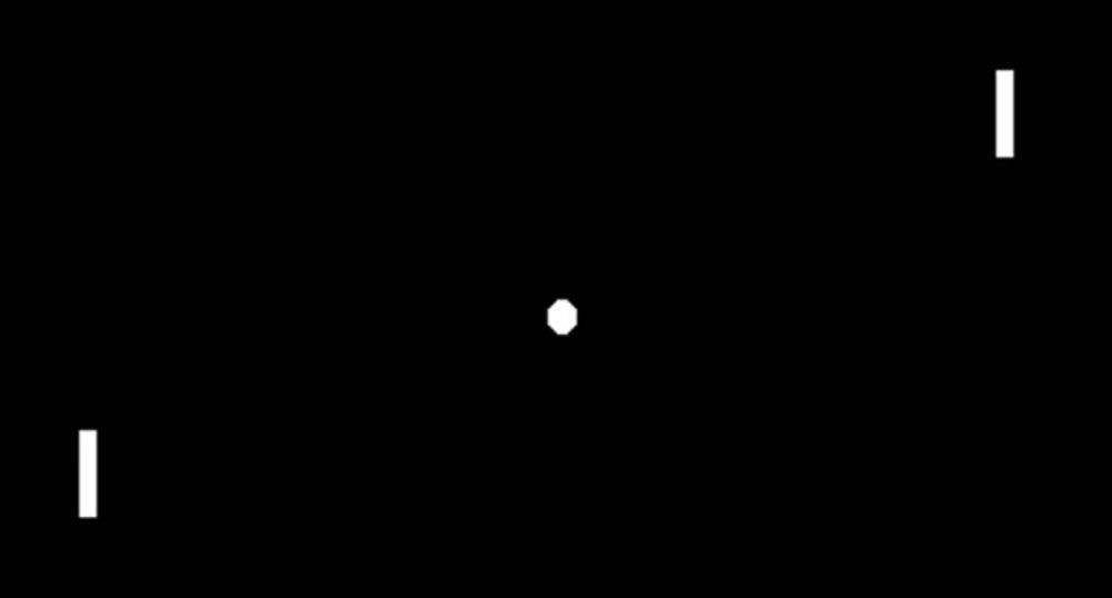 a black background with a white circle in the middle and two white lines .