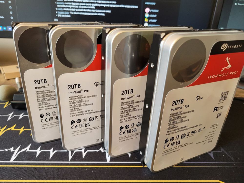 Four 20TB hard drives