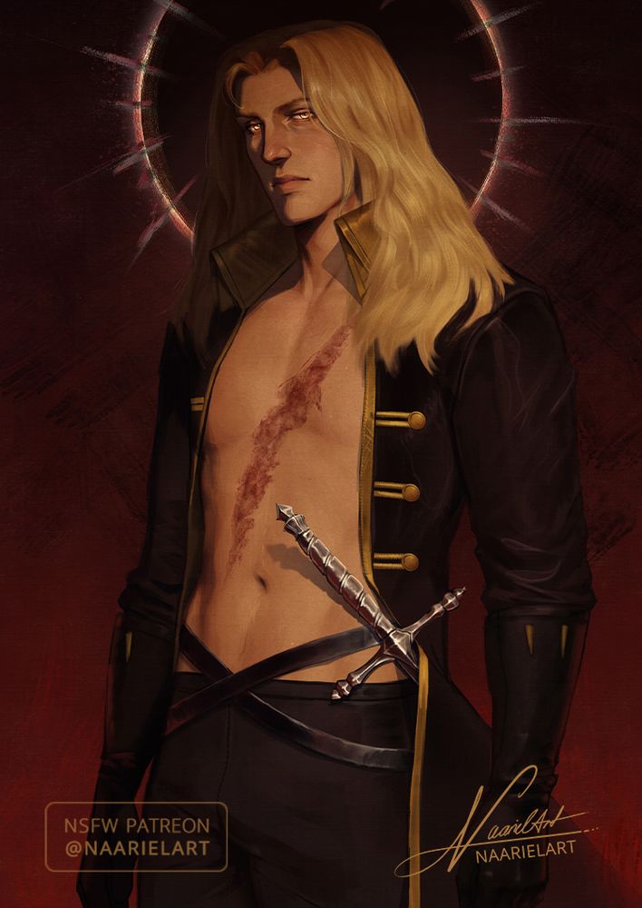 digital painting of alucard from castlevania