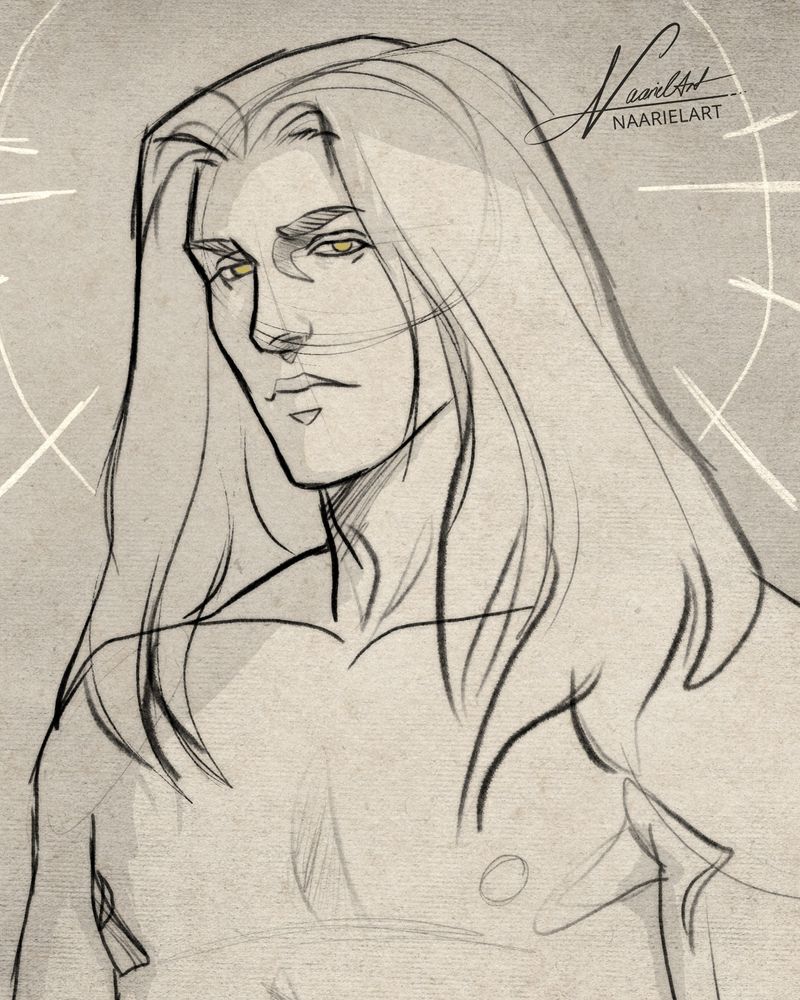 Alucard sketch black and white