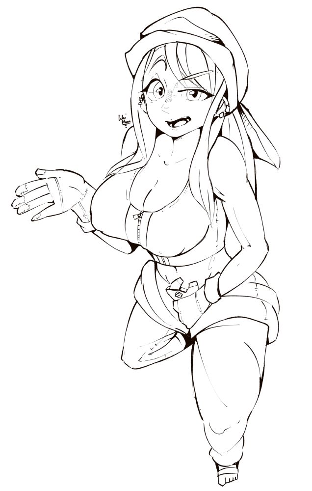 WIP of Winry Rockbell (Fullmetal Alchemist) in her mechanic getup.