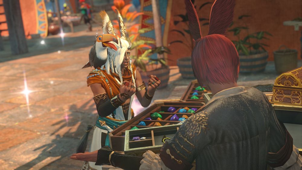 An alternate view of the previous gpose. This time, Shunye has his back to us and we can see Zahir and Taquito more clearly
