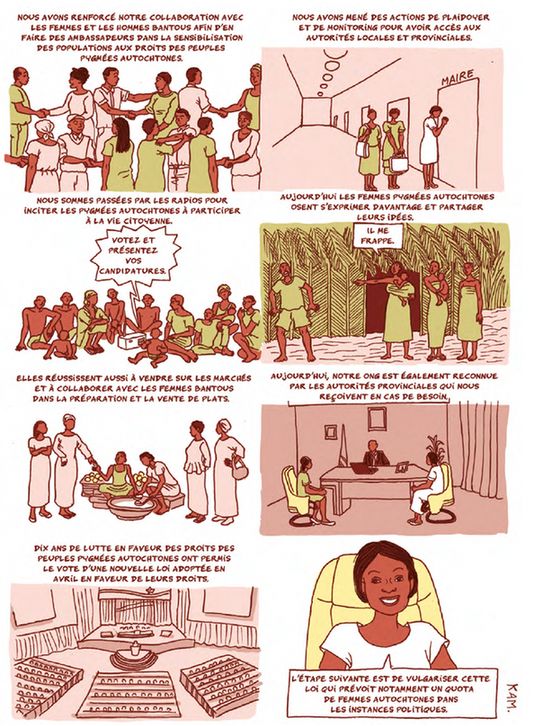Deuxième page de la BD d'Agir pour le genre"