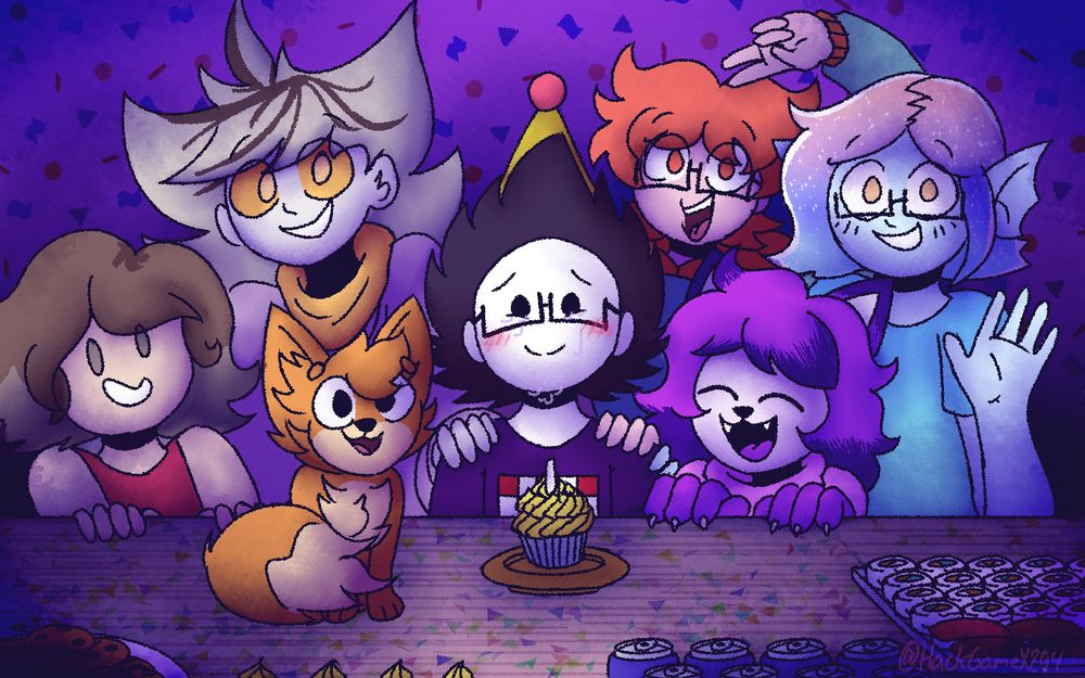 Hack, at the center, is with his close friends, during his birthday.