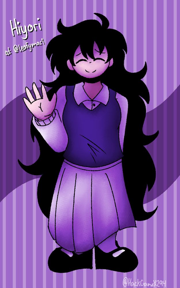 Hiyori is nervously waving at the camera.