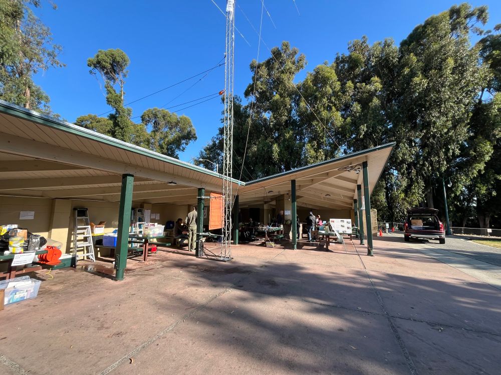 The shelter at Beresford Park bustling with Field Day radio activity. 