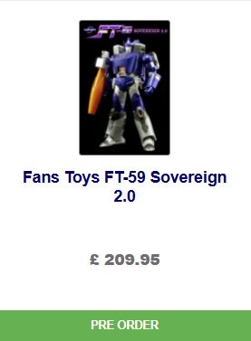FansToys Sovereign v2.0, listed on a different store for £209.95, a £50 increase