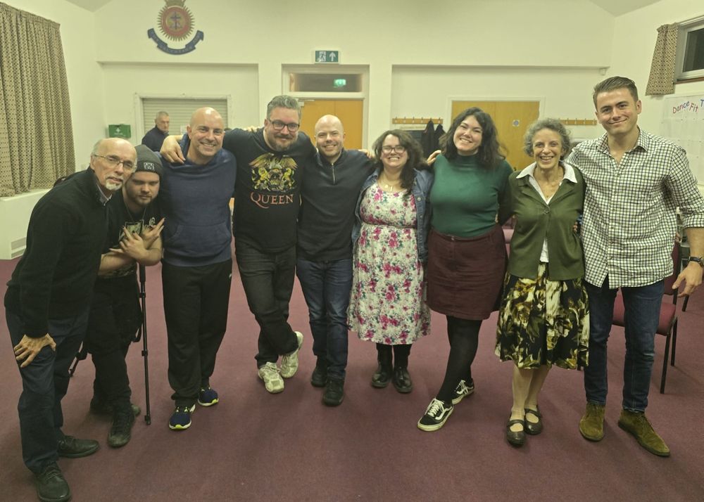 The cast of Asylum (the play I'm directing) and me, with the absolute biggest smile on my face