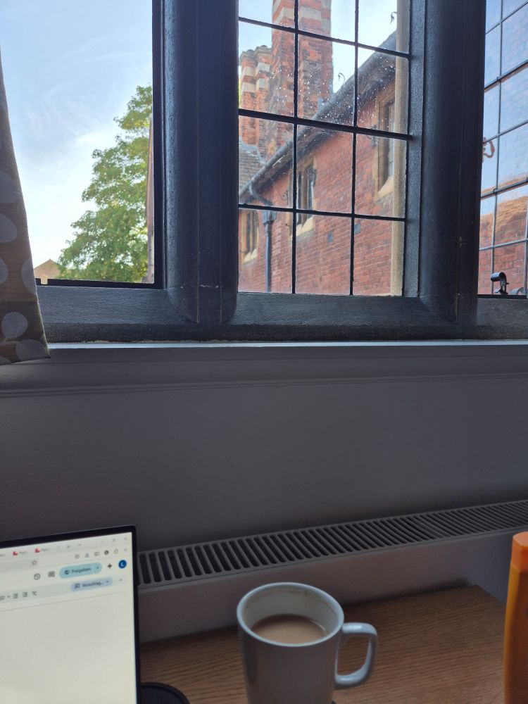 View from my desk at Westminster College Guesthouse