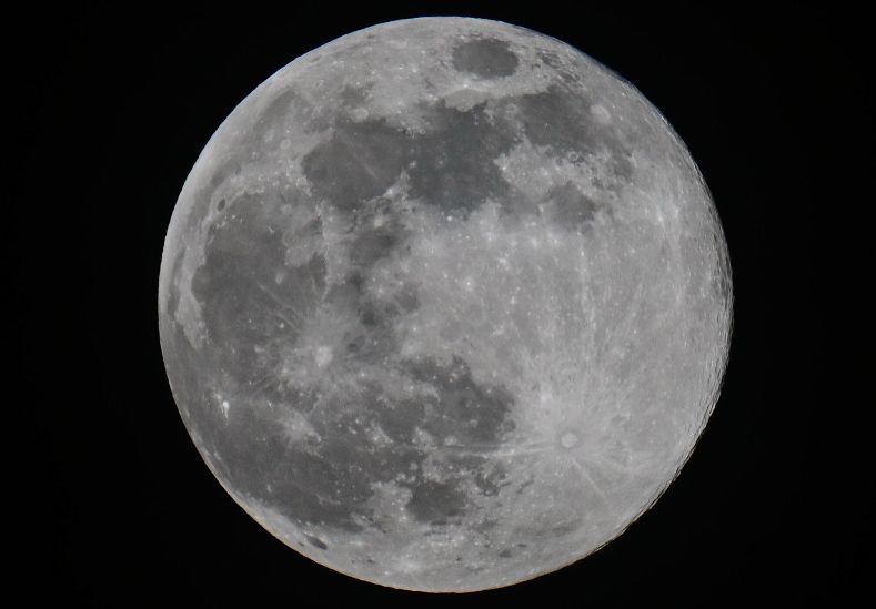 A close photo of last night’s full moon.