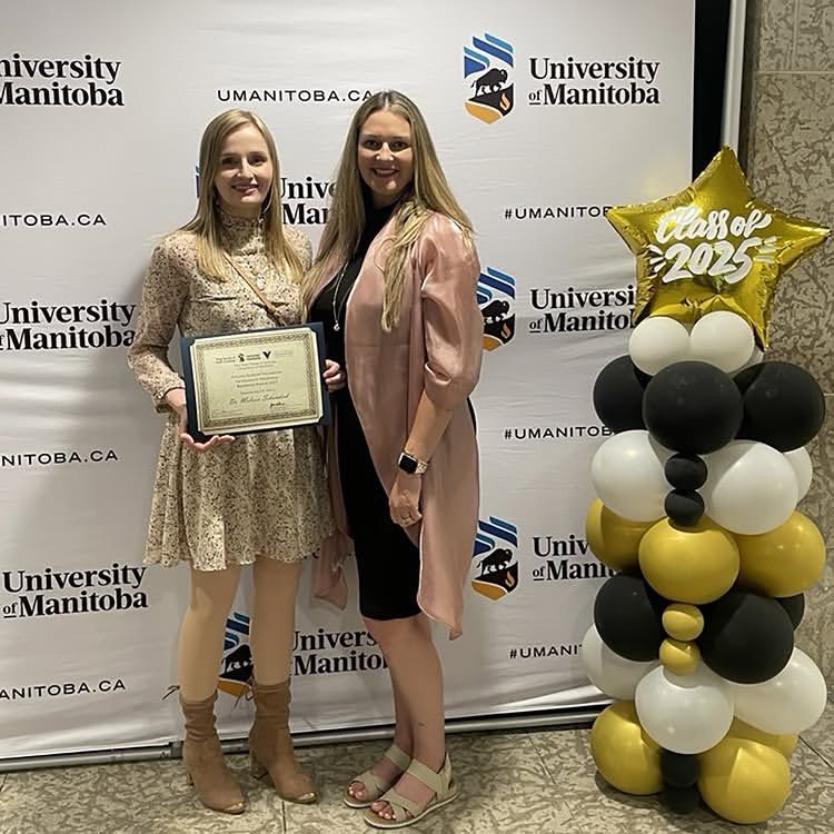 Foundation CEO Jessica Miller with recipient Dr. Melissa Sekundiak