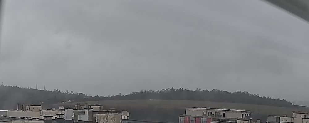 A view of a thick fog in the place where one normally sees Mt Vitosha.