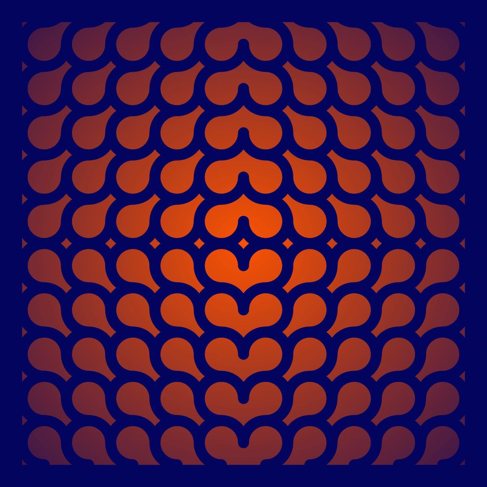 Curved arcs forming a grid with symmetrical patterns along both the x and y axes