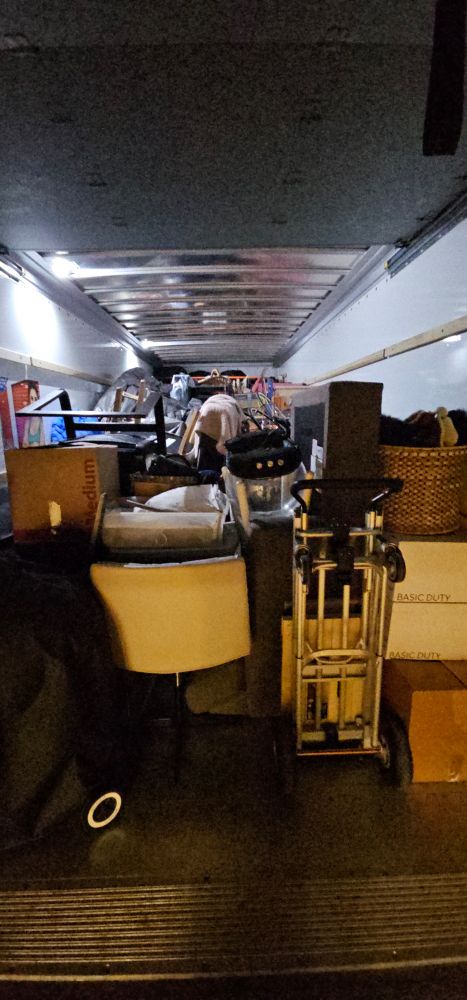 A uhaul filled with stuff 