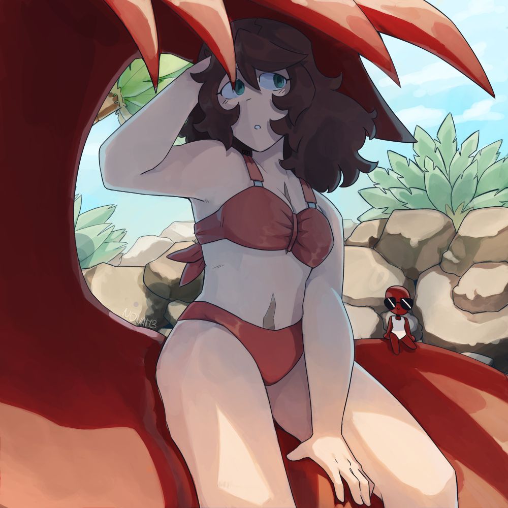 A small drawing I made for a collab with my friends, the first summer-themed drawing I've done this year haha (￣▽￣)"