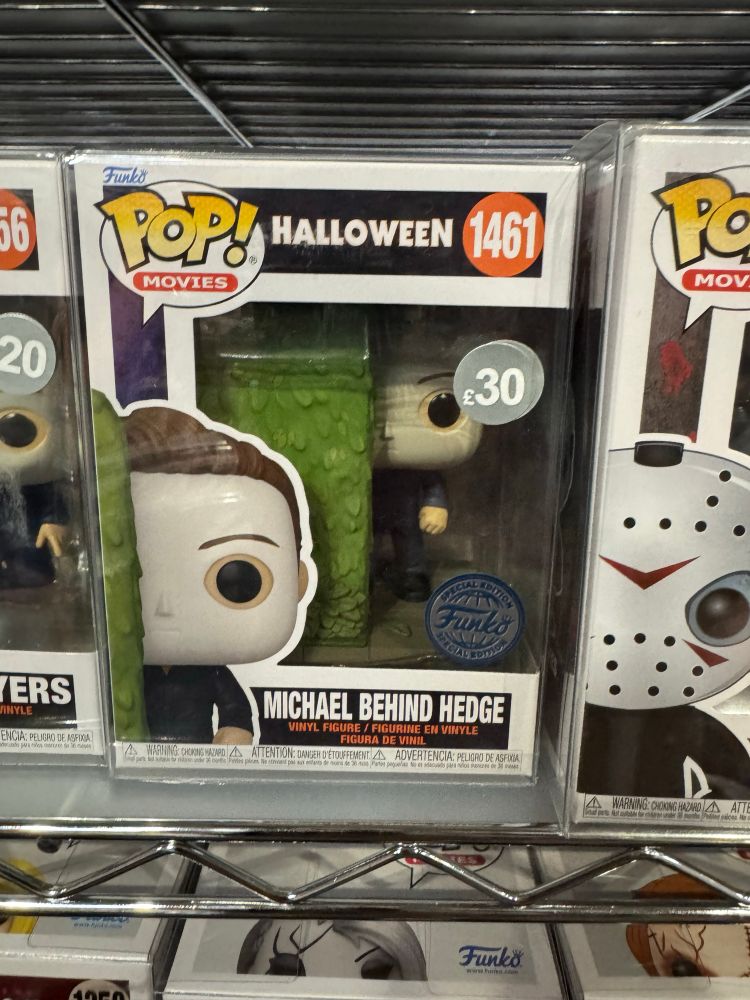 Michael behind hedge