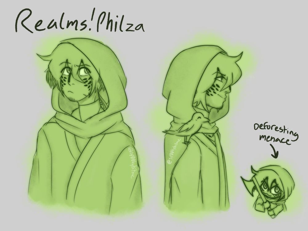 Philza Minecraft (From TheRealmSMP) w/ a hood and crow on his shoulder
