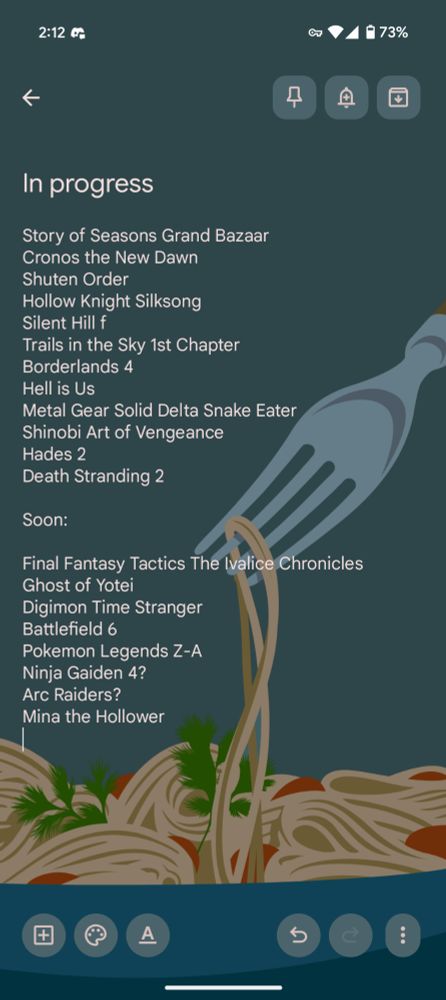 List of currently playing and soon to be played games. Currently playing has 12 entries and Soon to be played has 8. 