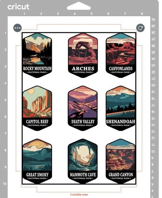 Picture 1 - row of icons with whit text