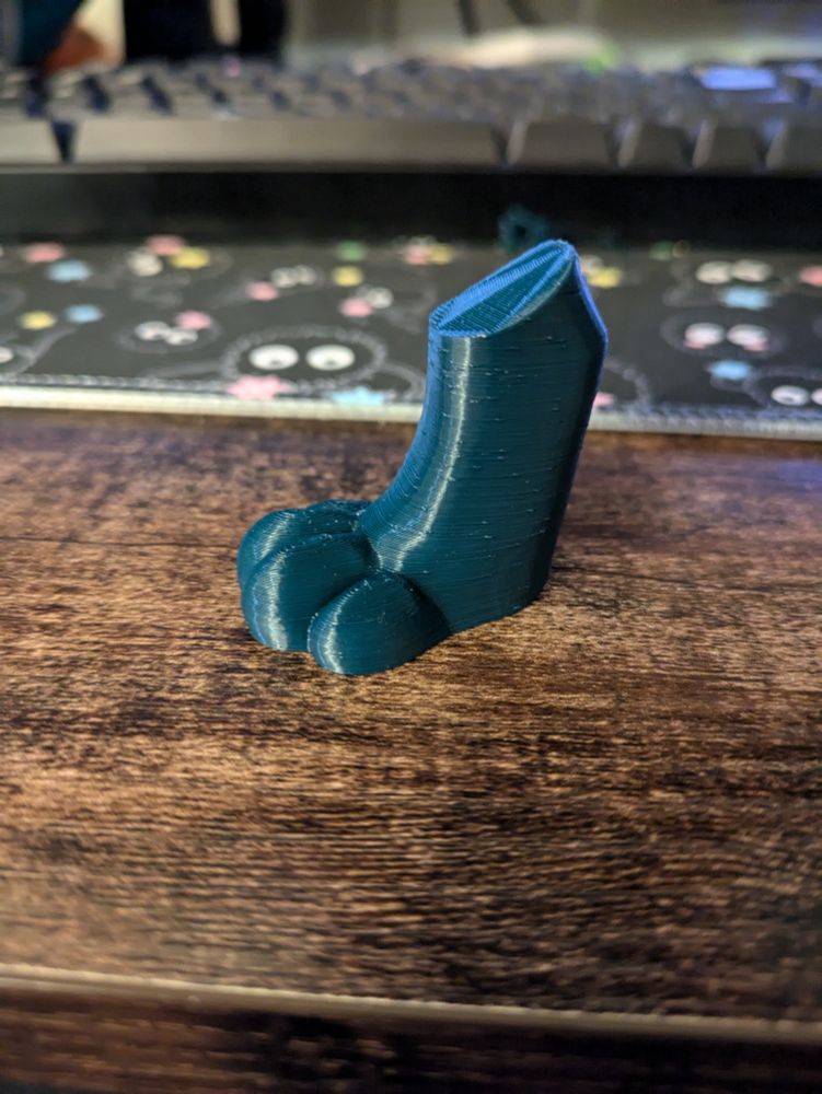 3D print of a miniature digitigrade foot paw side view