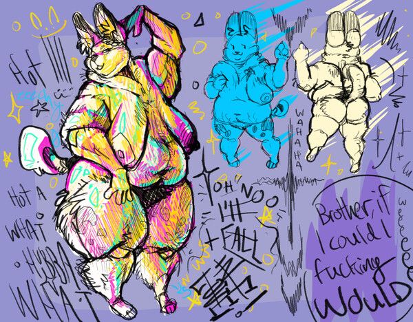 Girl of your dreams, a fat anthropomorphic serval poses cutely. 
Surrounding text reads as follows: Hot! Hot a what hubba what. Oh Noo, I’ll fall in love! And Brother, if i could i would. 