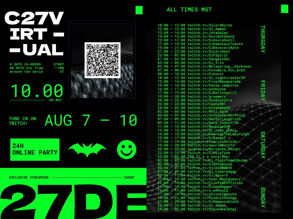 C27 Virtual Thursday through Sunday on Twitch!