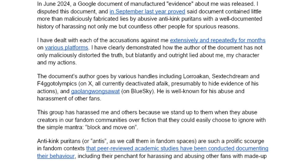 Statement re u/Feeling-Prawny being doxxed