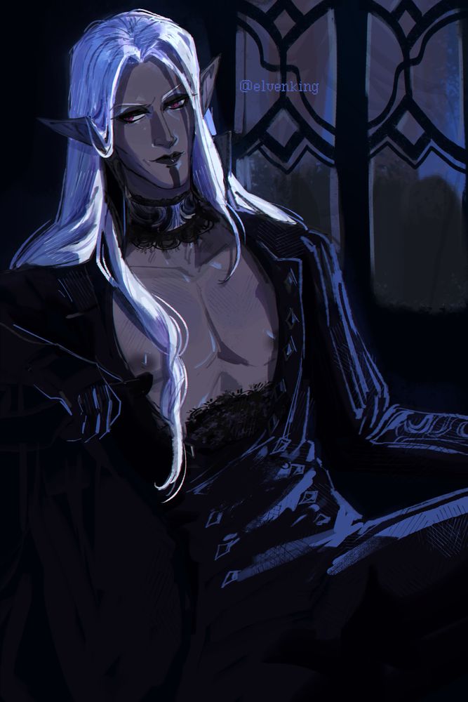 #elfenjoyers elvenking masculine drow druhau elf eldar drukhari adjacent oc phaedra