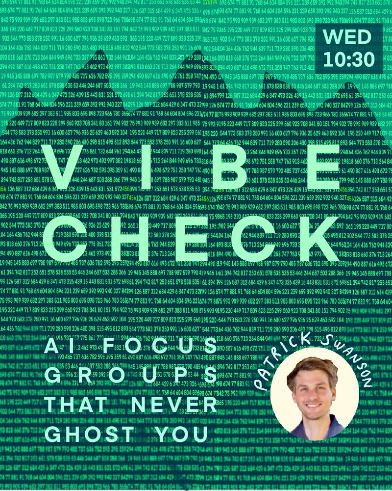 Vibe Check: AI Focus Groups That Never Ghost You
 Traditional audience research is expensive, slow, and often limited—what if you could instantly test your stories with diverse reader perspectives? In this demo-driven session based on Stanford research, Patrick Swanson of Verso will show how AI personas react to headlines in real-time, revealing audience blind spots that other metrics miss. Learn how to create your own synthetic focus groups using basic tools like ChatGPT, and join a candid discussion about the potential and ethical boundaries of this emerging approach to audience understanding.
 - Patrick Swanson, Co-founder, Verso