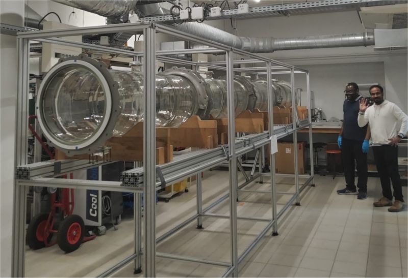 Nouveau montage de la chambre de simulation atmosphérique CSA