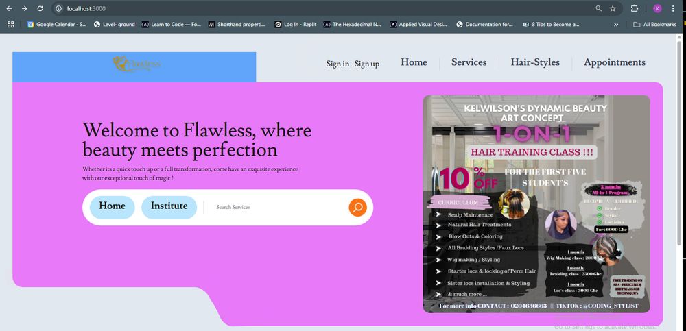 flawless home page