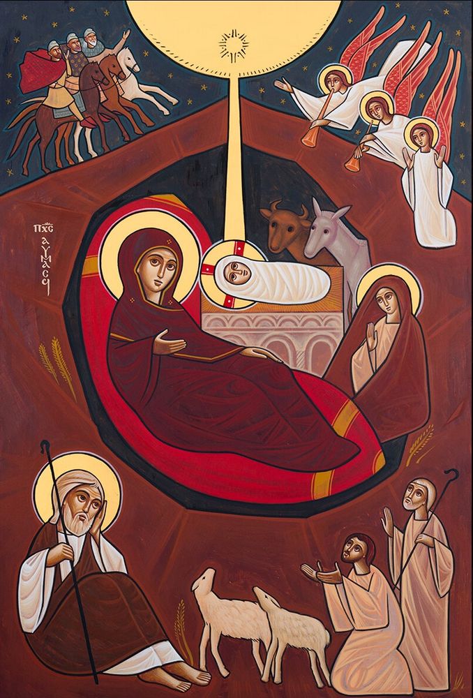 Coptic icon of the nativity of Jesus Christ 